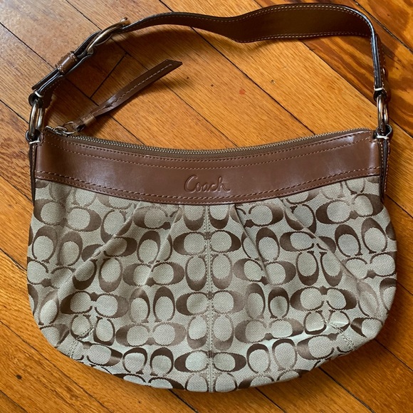 Coach Handbags - Coach Pleated Canvas Hobo
